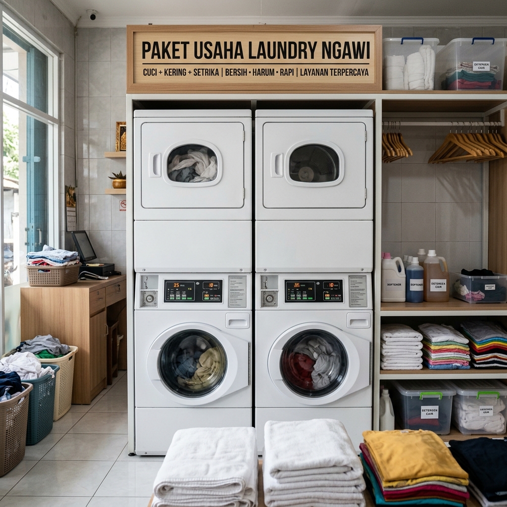 paket usaha laundry ngawi